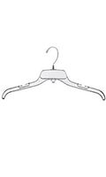 Medium Weight Break-Resistant 17 inch Clear Plastic Dress Hangers - Case of 100