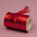 Krafty Klassics 1 Roll of Colored Pearlized Raffia Ribbon (1/4" x 100 Yds) (Red)