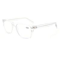 SIGHDEF Computer Reading Glasses Blue Light Blocking Women Men Square Nerd Stylish Reduce Headaches Eyestrain Readers (Transparent, 2.00)