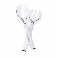 Simcha Plastic Serving Spoon and Fork Clear/Pack of 6