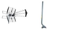 Stellar Labs VHF/UHF HDTV 60 Mile Fringe Yagi Antenna + 38" J-Pole Antenna Mount Combo