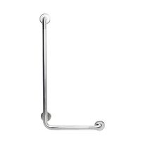 CSI Bathware BAR-VR1632-TW-125-PN L-shaped Vertical Angle Bathroom Safety Bar, Silver
