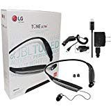 By JBL - LG Tone Ultra 820 Black Bluetooth Wireless Stereo Headset with LG Wall Charger and Car Charger (Renewed)