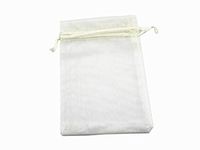 QIANHAILIZZ 50 Pack 12 x 16 Inch Drawstring Flower Bags Organza Jewelry Gift Pouch Candy Pouch Drawstring Wedding Favor Bags (Ivory)