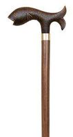 Brown Fish Handle Cane with Hardwood Shaft