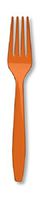 Club Pack of 600 Sunkissed Orange Premium Heavy-Duty Plastic Party Forks