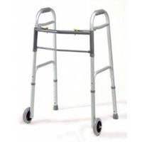 Lumex Dual-Release Folding Walker with Wheels, Case of 4 - Dual-Release Folding Walker with 5" Fixed Wheels, Junior - 616370A-4