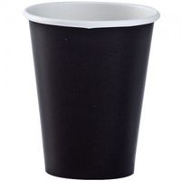 Pans Pro Paper Party Cups (Assorted Colors, 9 OZ) Packaging May Vary (12 Pack, Black)