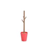 Grocery House Toilet Brush With Holder, Creative Branch Shape Handle (Red)