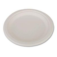 ChampWare Heavyweight Bagasse Dinnerware, Plate, 9, White, 500/Carton (3 Cartons)