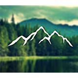 Decal - Mountains Silhouette Mountain Vinyl Decal Car Decal, Laptop Decal, Macbook Decal, Ipad Decal (2" x 6", White) NEW