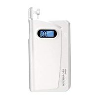 Power Banks High Capacity External Battery Charger 13000mAh and 2x3 Amp Dual USB with LCD Percentage Indicator, Removable Bluetooth 4.0 Headset, NuCharger PB13(White)