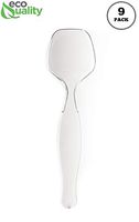 9 Pack | Plastic Disposable Clear Serving Spoons | Heavy Duty | Large 8.5 in. Serving Utensils | Ideal for Soups, Salads, Buffets, Catering, Restaurants, Parties and Weddings