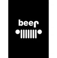 Chase Grace Studio Beer Jeep 4 X 4 Off Road Wrangler Vinyl Decal Sticker|White|Cars Trucks SUV Laptops Wall Art|6" X 4.25"|CGS159