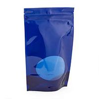 Blue Solid Colored with Oval Window Stand-Up Pouch - 5-1/8 X 3-1/8 X 8-1/8 - Case 1000