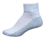 InStride Diabetic Quarter Socks, White, Xtra Large