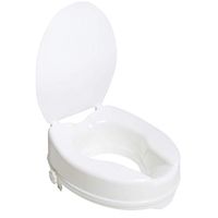 PCP 4" Raised Standard Toilet Seat, Increase Height Over Commode, Includes Lid, Tightening Stability Safety Clamps
