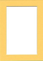 Pack of (5) 5x7 Acid Free White Core Picture Mats Cut for 4x6 Pictures in Yellow