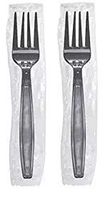 Karat U3530B 7" Poly-Wrapped Heavy-Weight Disposable Fork, Black (Pack of 1000) (Twо Расk)