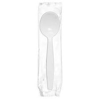 AmerCare White Heavy Weight Polystyrene Soup Spoons, Individually Wrapped, Case of 1000
