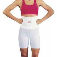 Saunders S'port All Back Support with White Compression Shorts: Women's, Medium (Waist: 29" - 31")
