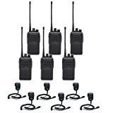 6 Pack of Motorola EVX-261 UHF Digital Two Way Radios PREPROGRAMMED with 6 Speaker Mics (MH-450)