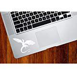 Dragon Flying Design 1 Computer Cut Trackpad / Keyboard Vinyl Decal 3x2.5" WHITE