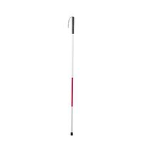Ritioner Walking Stick,Folding Cane for The Blind 4-Section Foldable Aluminum Alloy Cane with White & Red Reflective for Nighttime Visibility