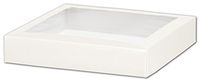 White Gift Box Lids with Window, 8 x 8 x 1 1/2"