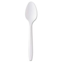 Medium-Weight Cutlery, Teaspoon, White, 1000/Carton (3 Cartons)