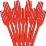 Plastic Forks Heavy Weight Red 48 Count