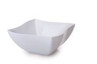 Fineline Settings 4-Piece Wavetrends China-Like Square Serving Bowl, 16-Ounce, White