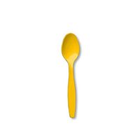 Yellow Plastic Spoons Exquisite Solid Color Premium Plastic Cutlery, Heavy Duty Plastic Disposable Spoons (24-ct. Pack)