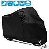 Motorcycle Scooter Cover Waterproof Outdoor - Large Medium XL 250cc 150cc 50cc Scooter Shelter for Harleys All Weather Motorbike Protection with Lock Holes Tear-proof Heavy-Duty
