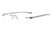 Eyekepper Small Lenes Rimless Reading Glasses Women - Frameless Reader Eyeglasses for Men Reading with Grey Arms +0.50