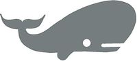 hBARSCI Cartoon Whale Vinyl Decal - 5 Inches - for Cars, Trucks, Windows, Laptops, Tablets, Outdoor-Grade 2.5mil Thick Vinyl - Gray