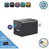 Mini spy camera USB charger by WEMLB -1080p HD hidden camera, WIFI Wireless wall plug USB Charger [Motion Detection, AC Adapter, Remote App Control] Nanny camera |Home, Kids, Baby, Pet monitoring