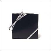 4pack Black Bracelet Jewelry/Gift Card Gift Boxes with Filler and Silver Bow Strings Made in USA