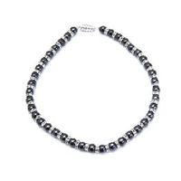 Black & Crystal Magnetic Therapy Necklace 18"
