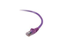 25FT CAT6 SNAGLESS PATCH CABLE, UTP, PURPLE PVC JACKET, 23AWG, 50 MICRON, GOLD P