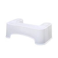Durable Toilet Stool, Plastic Anti-Slip Pad Feet Stool Toilet aid for Easier Evacuation of The Bowels,White