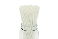 [100 COUNT] Standard 7.5" Disposable Drinking Paper Straws Sturdy Natural White Smoothie Milkshake Milk Tea Restaurant Party (7.5 Inches Long, 6 Millimeters Thick, Dye Free Products, Treestraw