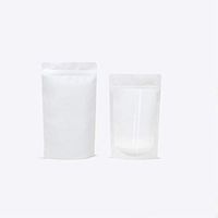 Stand Up Clear Silk Paper Zipper Mask Package Bags Self Seal Zip Lock Coffee Packing Pocket With Tear Notch Transparent Silk Poly Heat Seal Pack Pouch 20Pcs (White, 20x30CM(7.87"x11.81"))