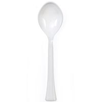 Lillian Plastic Salad Serving Spoon, 1 Unit, Pearl