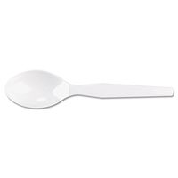 Plastic Cutlery, Heavy Mediumweight Teaspoons, White, 1000 Carton