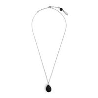 DEMDACO Aromatherapy Teardrop Silver Tone 16 inch Brass and Lava Rock Pendant Necklace