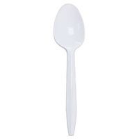 Karat U2008W 5.5" PP Medium-Weight Disposable Teaspoon, White (Pack of 1000)