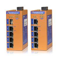 HENRICH 5 Port PoE+ Industrial Ethernet Switch with 4 PoE+ Ports, Unmanaged, Wide Temperature (-40-75C), Redundant Power Inputs, 30 Watts per Port