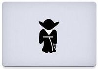 Yoda AnimatedVinyl Decal Sticker Skin for MacBook Laptop in black.