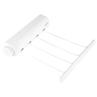 Retractable Clothes Airer, 3.2m Adjustable 4 Lines Retractable Clothes Airer Indoor Wall Mounted Laundry Washing Line Drying Rack